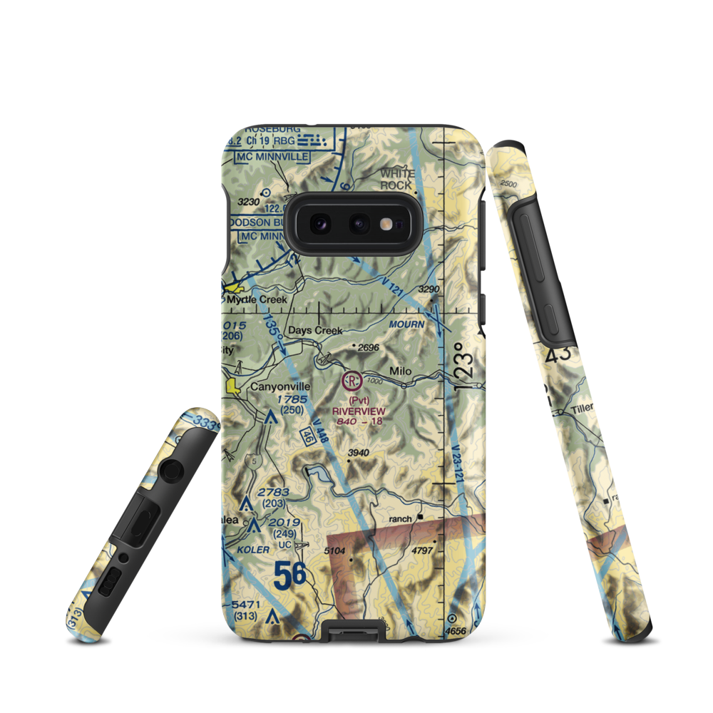 Riverview Ranch Airport (8OR3) VFR Sectional Samsung Phone Case Samsung Galaxy S10e model shown