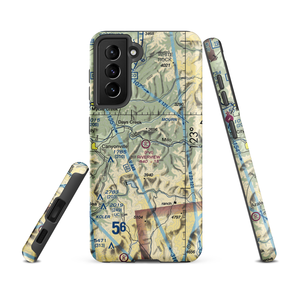 Riverview Ranch Airport (8OR3) VFR Sectional Samsung Phone Case Samsung Galaxy S21 FE model shown