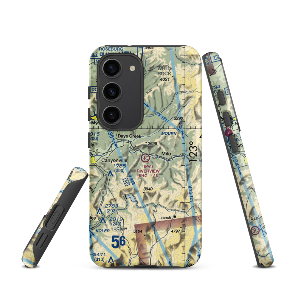 Riverview Ranch Airport (8OR3) VFR Sectional Samsung Phone Case Samsung Galaxy S23 model shown