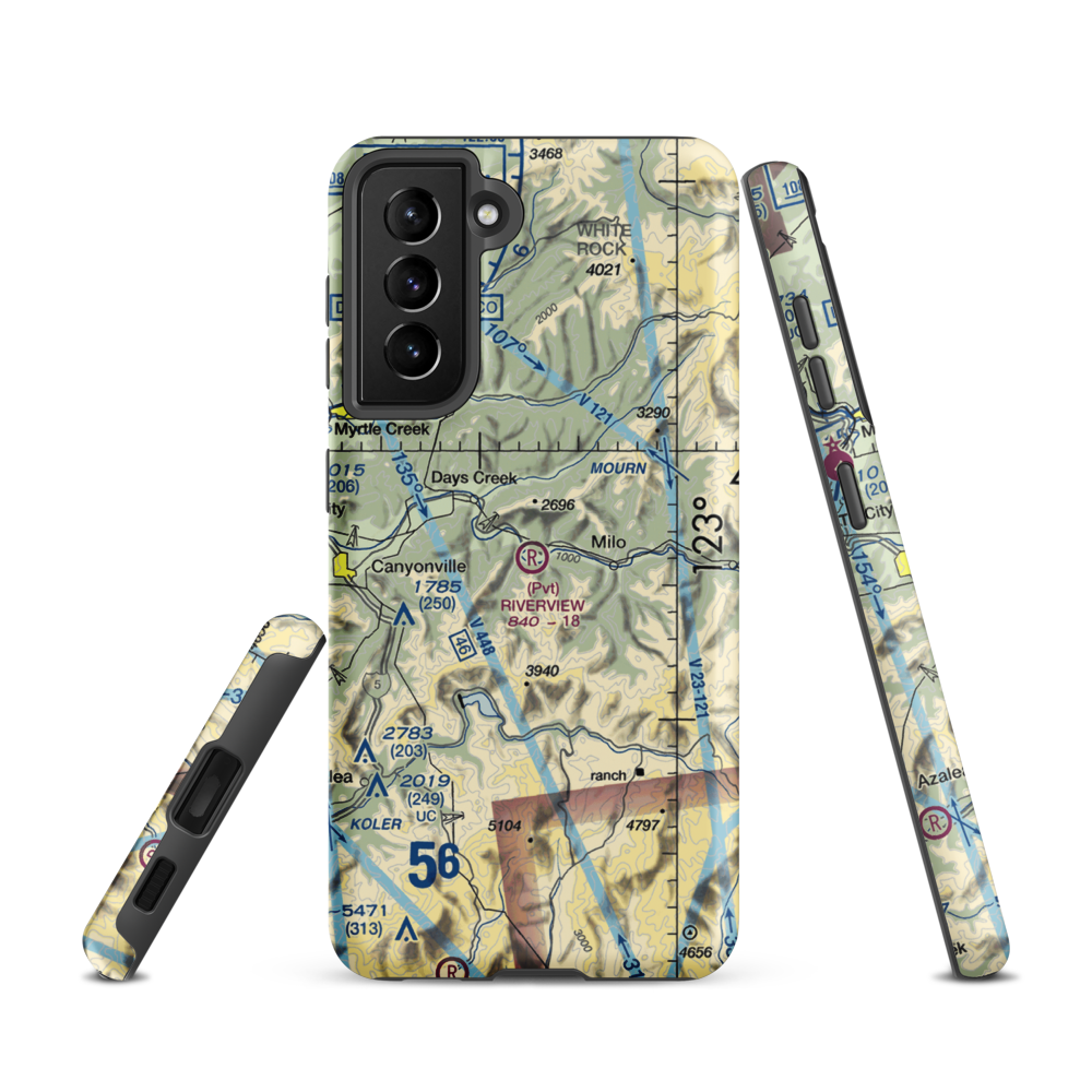 Riverview Ranch Airport (8OR3) VFR Sectional Samsung Phone Case Samsung Galaxy S21 model shown