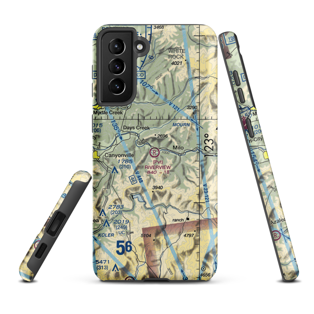 Riverview Ranch Airport (8OR3) VFR Sectional Samsung Phone Case Samsung Galaxy S21 Plus model shown