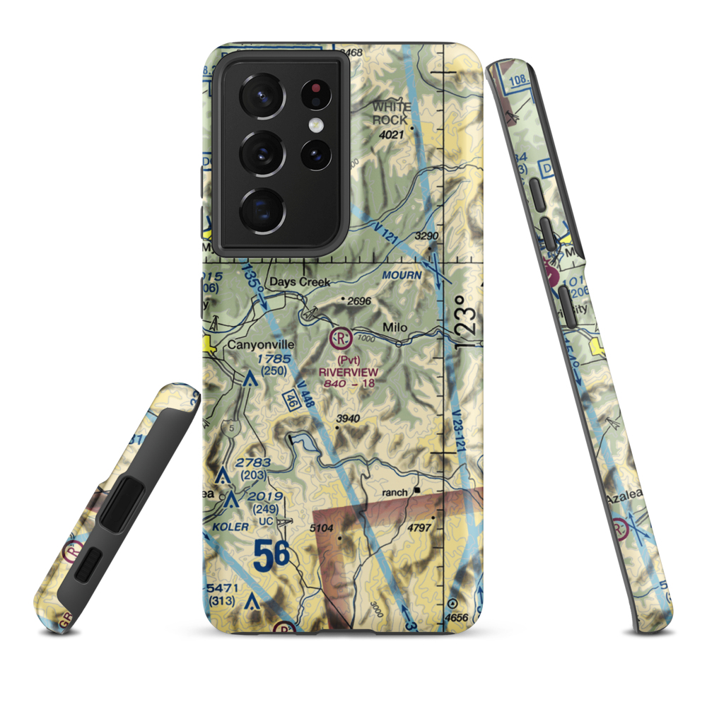 Riverview Ranch Airport (8OR3) VFR Sectional Samsung Phone Case Samsung Galaxy S21 Plus model shown