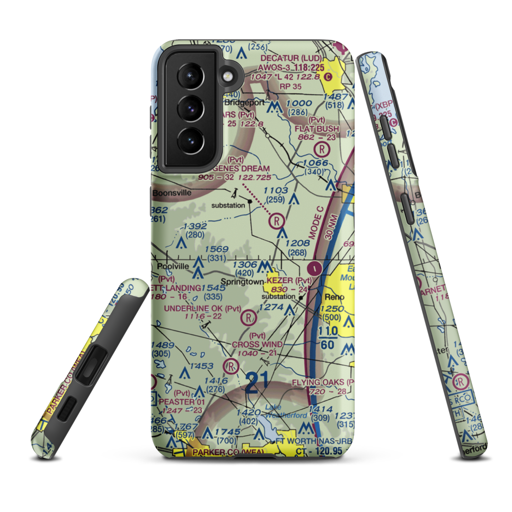RNW Airport (0XA0) VFR Sectional Samsung Phone Case Samsung Galaxy S21 FE model shown