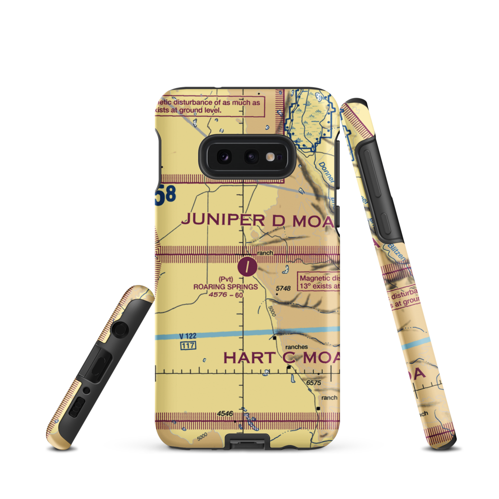 Roaring Springs Ranch Airport (OR10) VFR Sectional Samsung Phone Case Samsung Galaxy S10e model shown