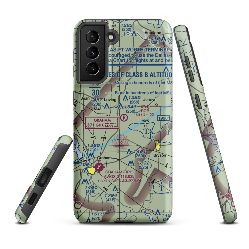 Rob Airport (95TS) VFR Sectional Samsung Phone Case Samsung Galaxy S21 FE model shown