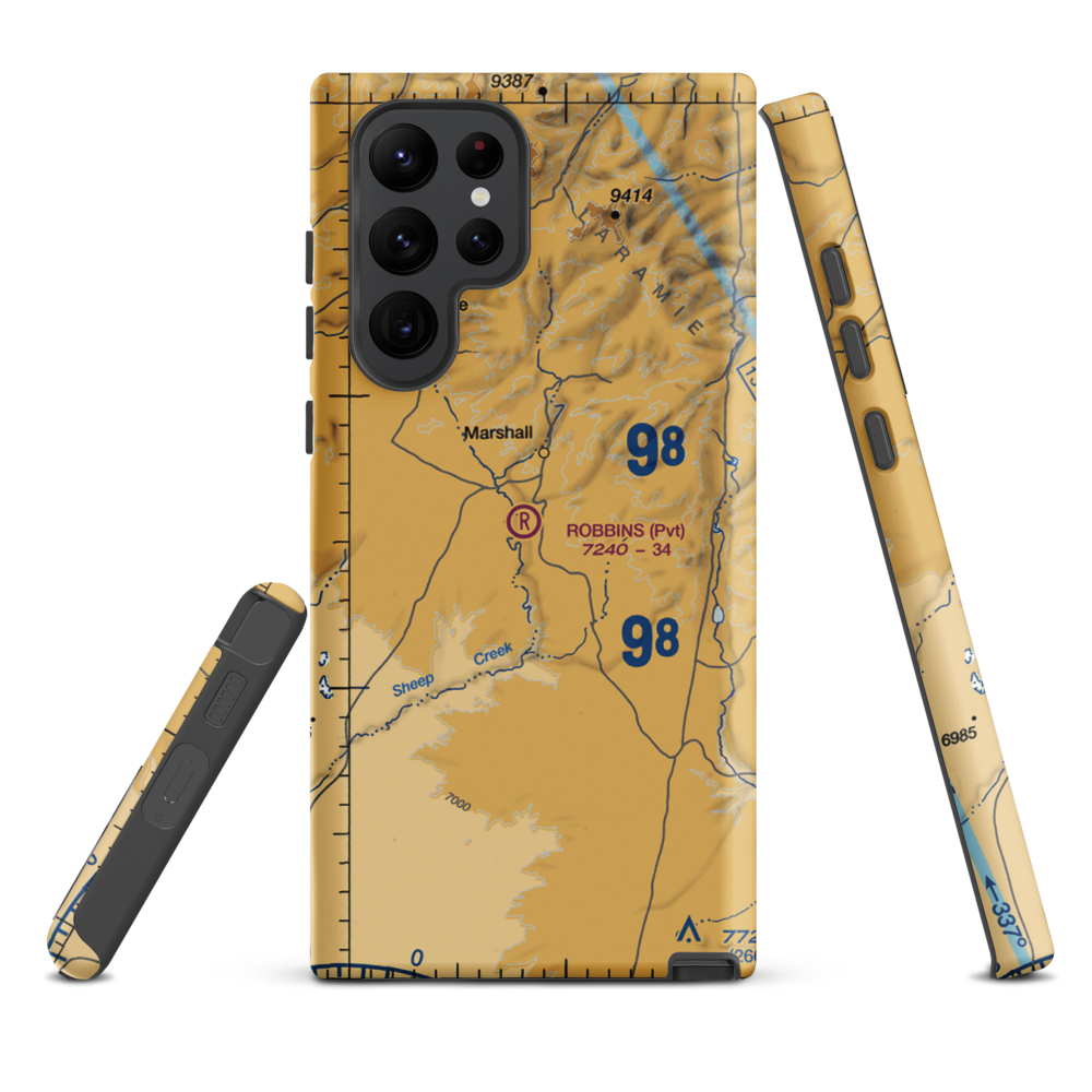 Robbins Airport (WY16) VFR Sectional Samsung Phone Case Samsung Galaxy S22 Ultra model shown