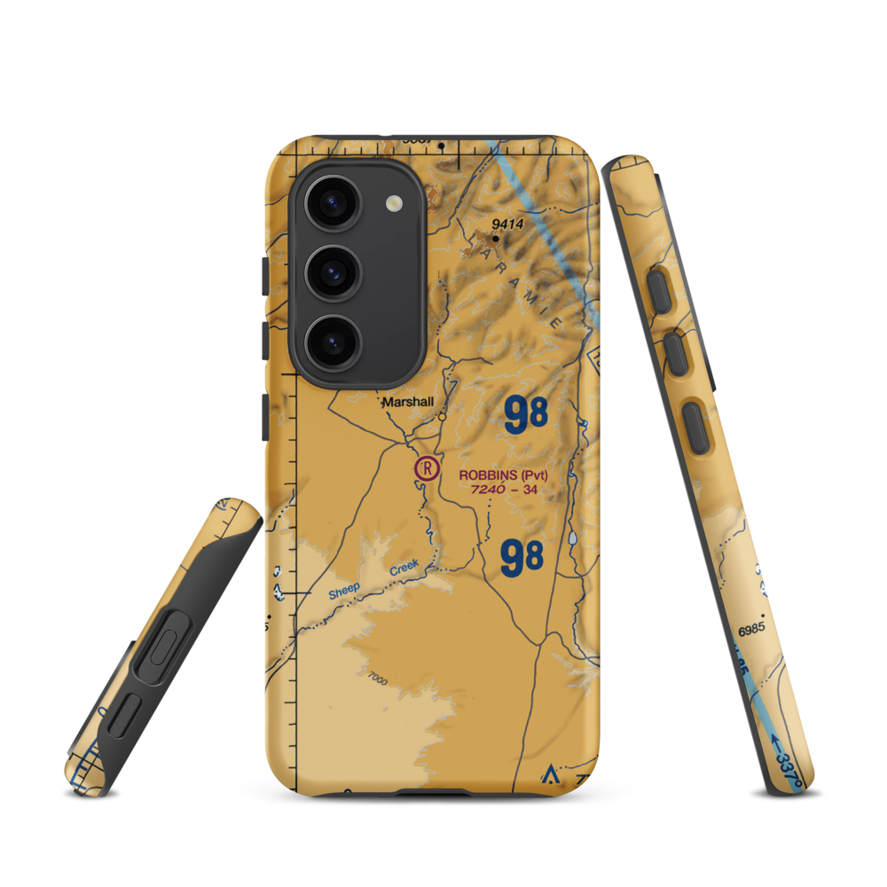 Robbins Airport (WY16) VFR Sectional Samsung Phone Case Samsung Galaxy S23 model shown