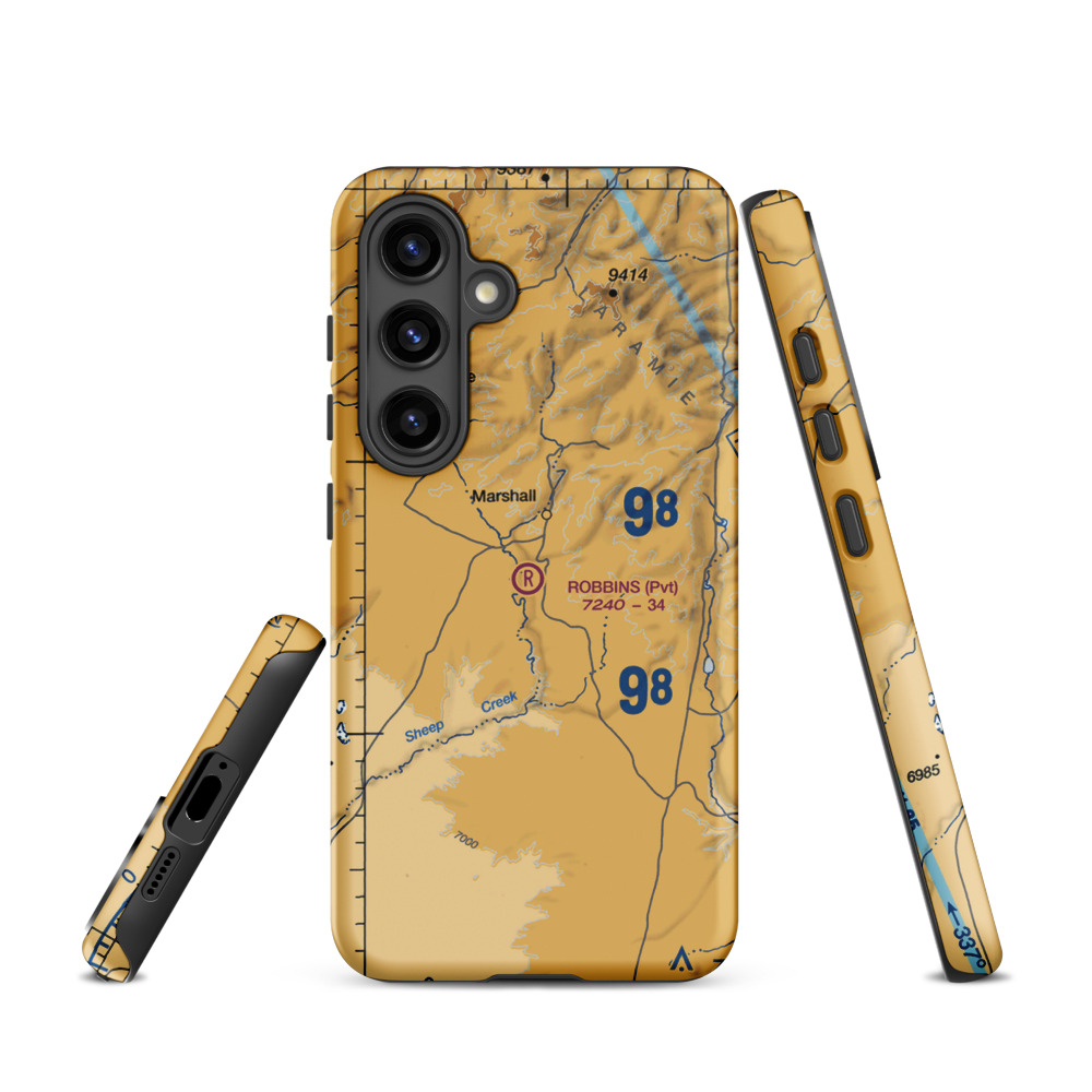 Robbins Airport (WY16) VFR Sectional Samsung Phone Case Samsung Galaxy S24 model shown