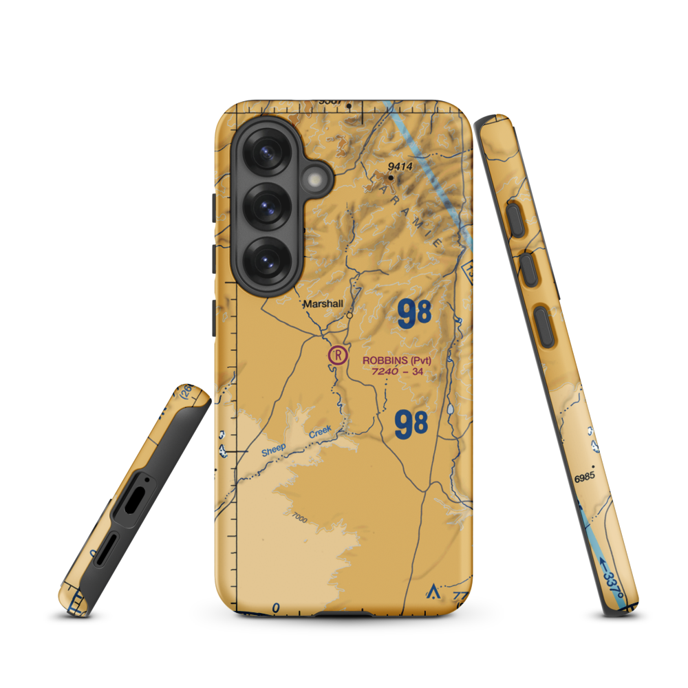 Robbins Airport (WY16) VFR Sectional Samsung Phone Case Samsung Galaxy S25 model shown