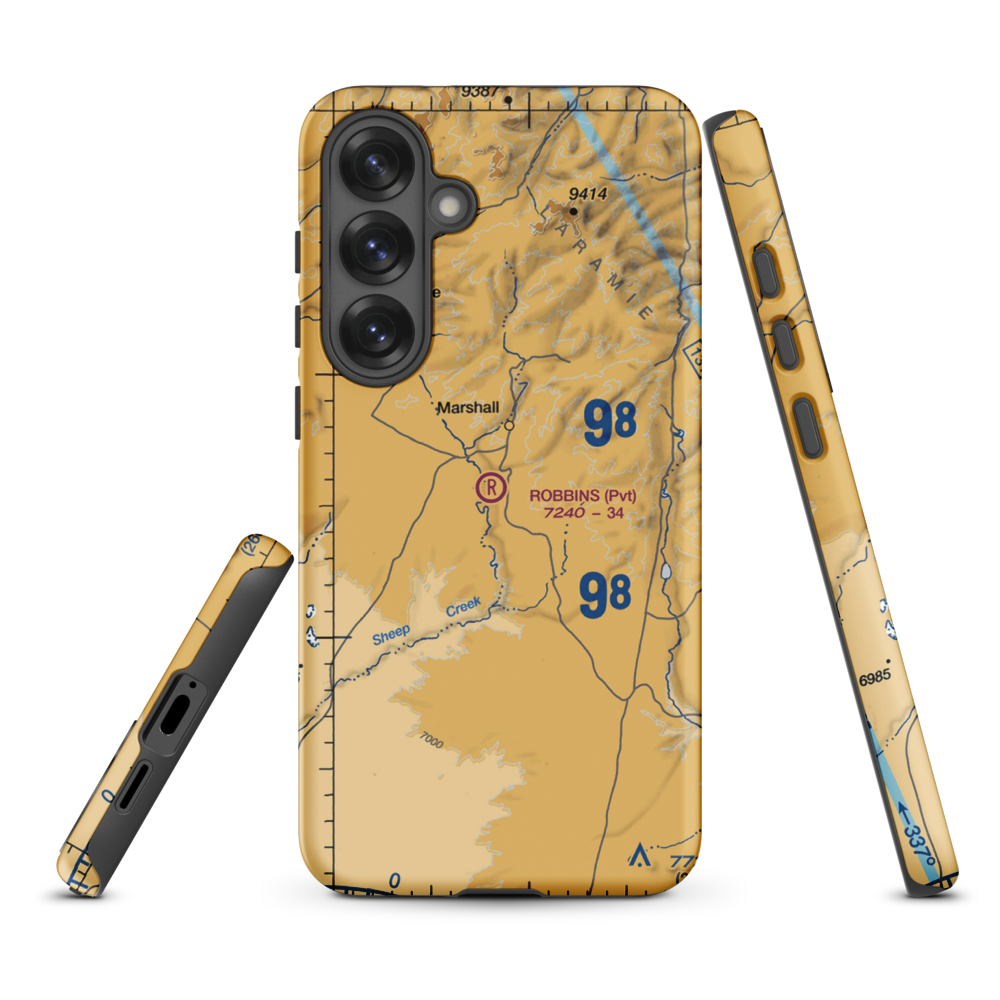 Robbins Airport (WY16) VFR Sectional Samsung Phone Case Samsung Galaxy S25 Plus model shown
