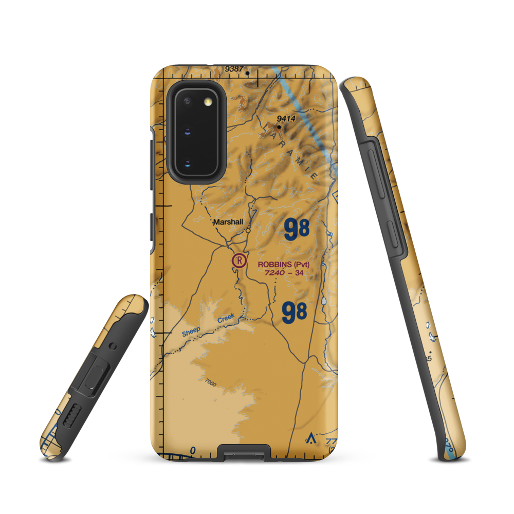 Robbins Airport (WY16) VFR Sectional Samsung Phone Case Samsung Galaxy S20 model shown