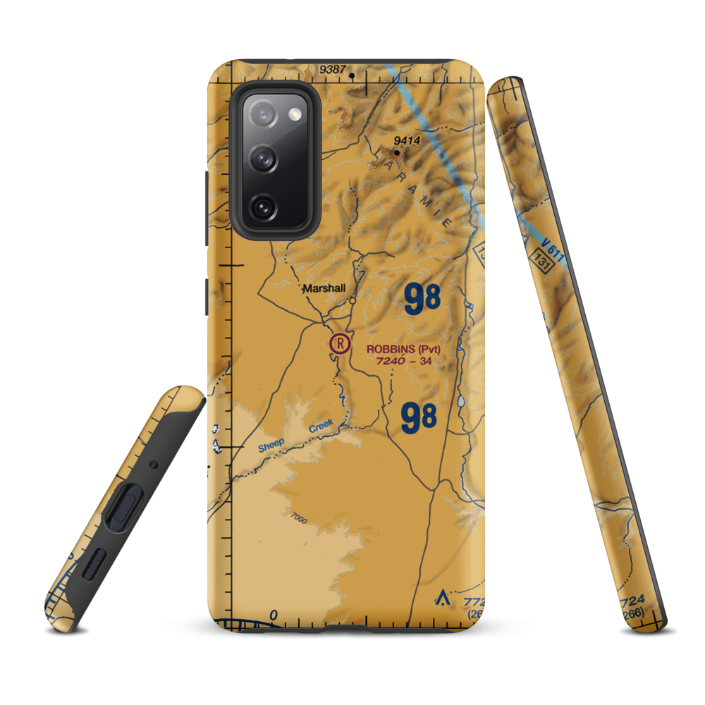 Robbins Airport (WY16) VFR Sectional Samsung Phone Case Samsung Galaxy S20 FE model shown