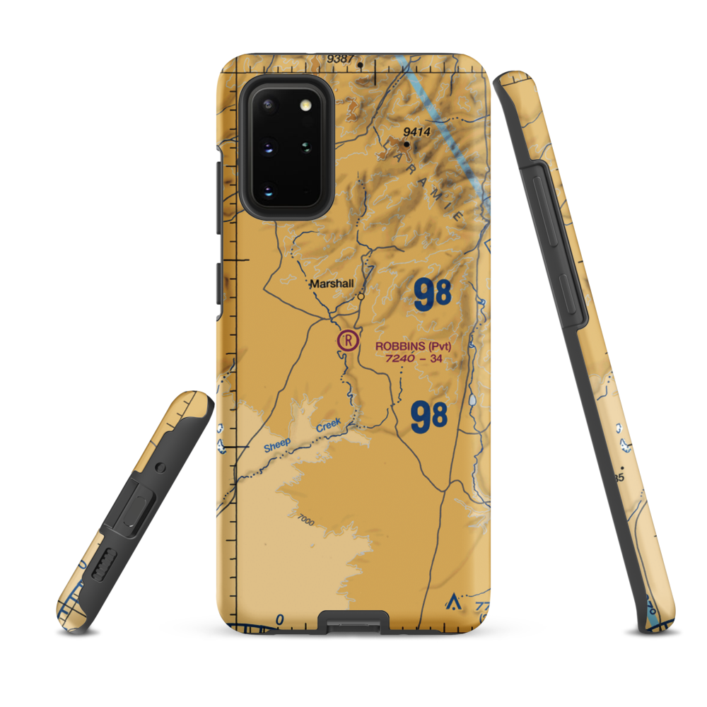 Robbins Airport (WY16) VFR Sectional Samsung Phone Case Samsung Galaxy S20 Plus model shown