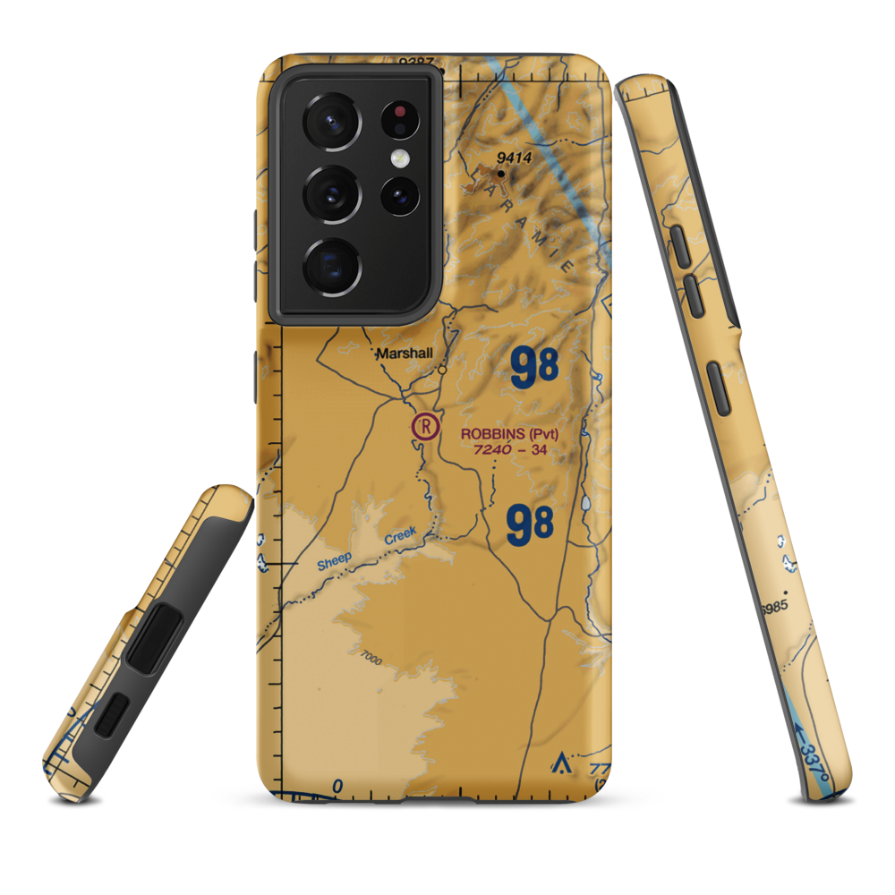 Robbins Airport (WY16) VFR Sectional Samsung Phone Case Samsung Galaxy S21 Ultra model shown