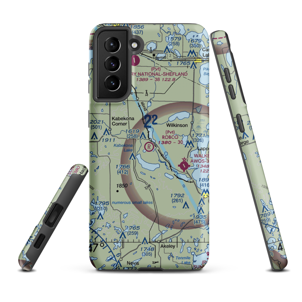 Robco Airport (MN12) VFR Sectional Samsung Phone Case Samsung Galaxy S21 FE model shown