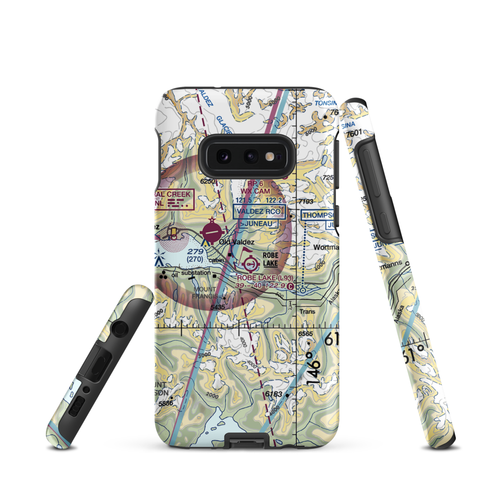 Robe Lake Seaplane Base (L93) VFR Sectional Samsung Phone Case Samsung Galaxy S10 Plus model shown