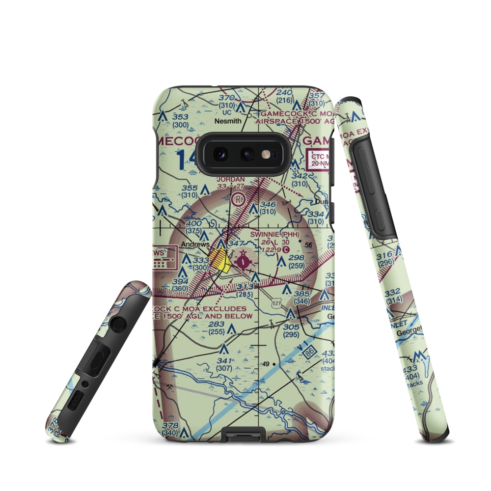 Robert F Swinnie Airport (PHH) VFR Sectional Samsung Phone Case Samsung Galaxy S10e model shown