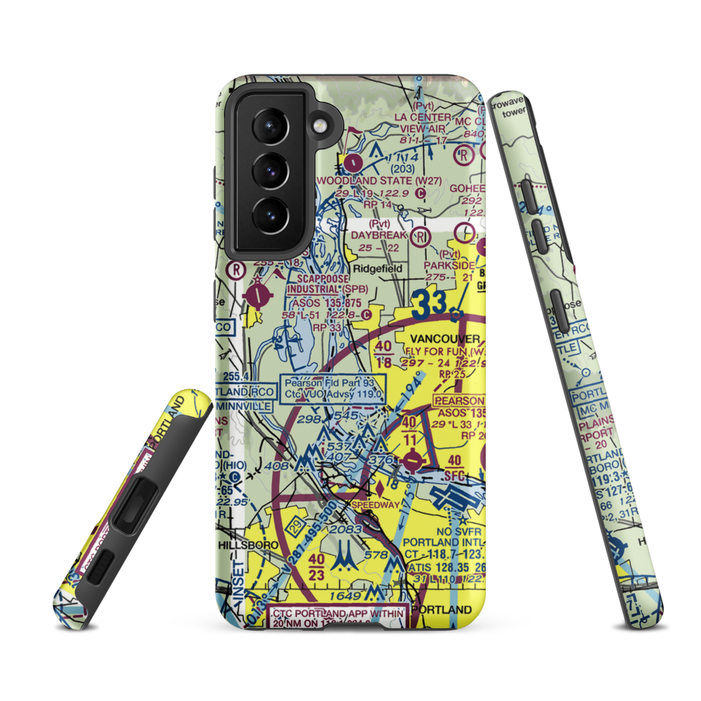 Robert L Delanoy Airport (28WA) VFR Sectional Samsung Phone Case Samsung Galaxy S21 FE model shown