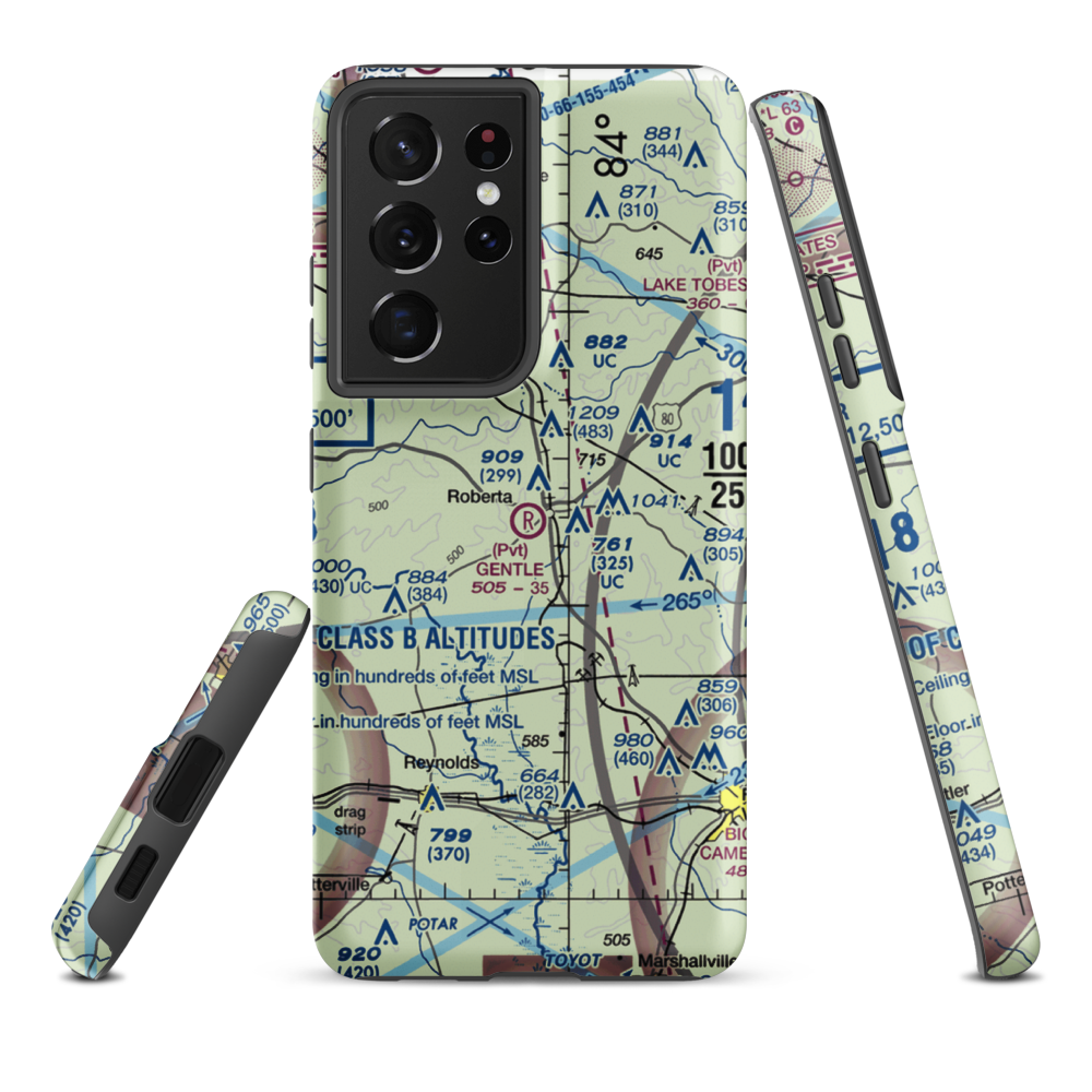 Roberta Industrial Park Airport (0GA9) VFR Sectional Samsung Phone Case Samsung Galaxy S21 Ultra model shown