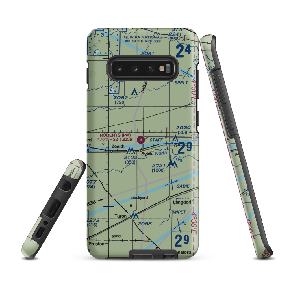 Roberts Air Field (SN95) VFR Sectional Samsung Phone Case Samsung Galaxy S10 Plus model shown
