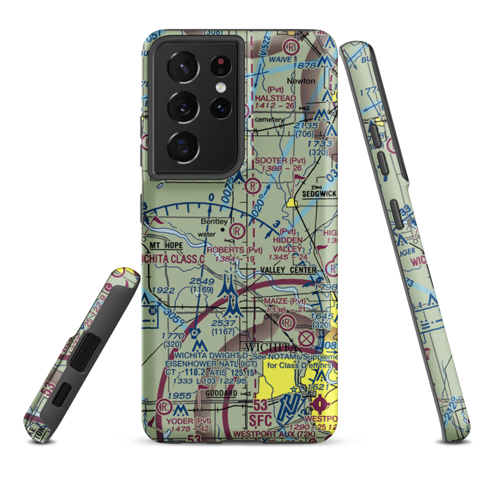 Roberts Field (SN62) VFR Sectional Samsung Phone Case Samsung Galaxy S21 Plus model shown