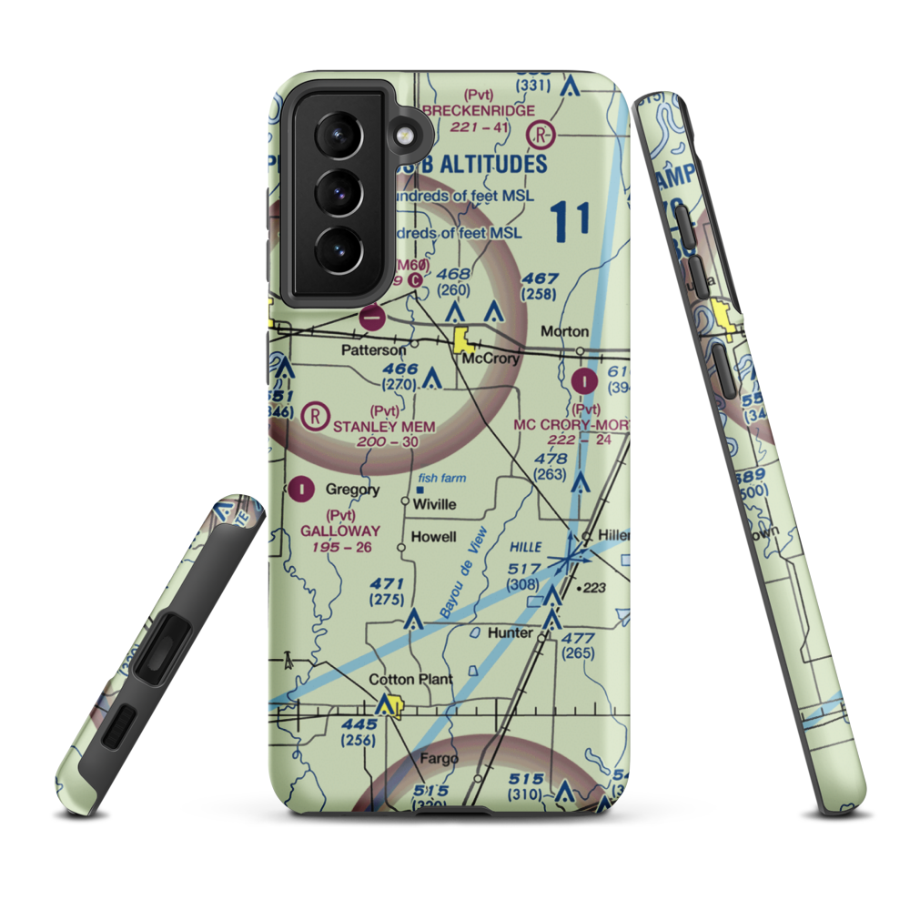 Robertson Airport (9AR0) VFR Sectional Samsung Phone Case Samsung Galaxy S21 Plus model shown