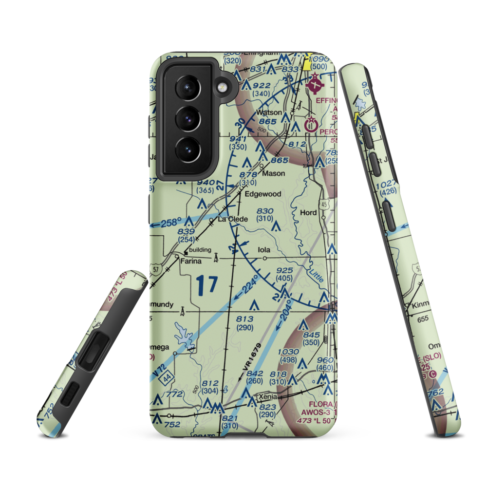 Robertson's Roost Airport (8IL6) VFR Sectional Samsung Phone Case Samsung Galaxy S21 FE model shown