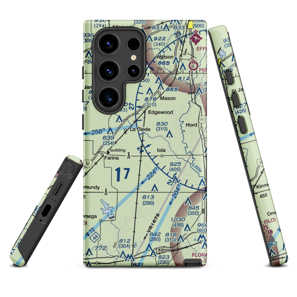 Robertson's Roost Airport (8IL6) VFR Sectional Samsung Phone Case Samsung Galaxy S24 Ultra model shown