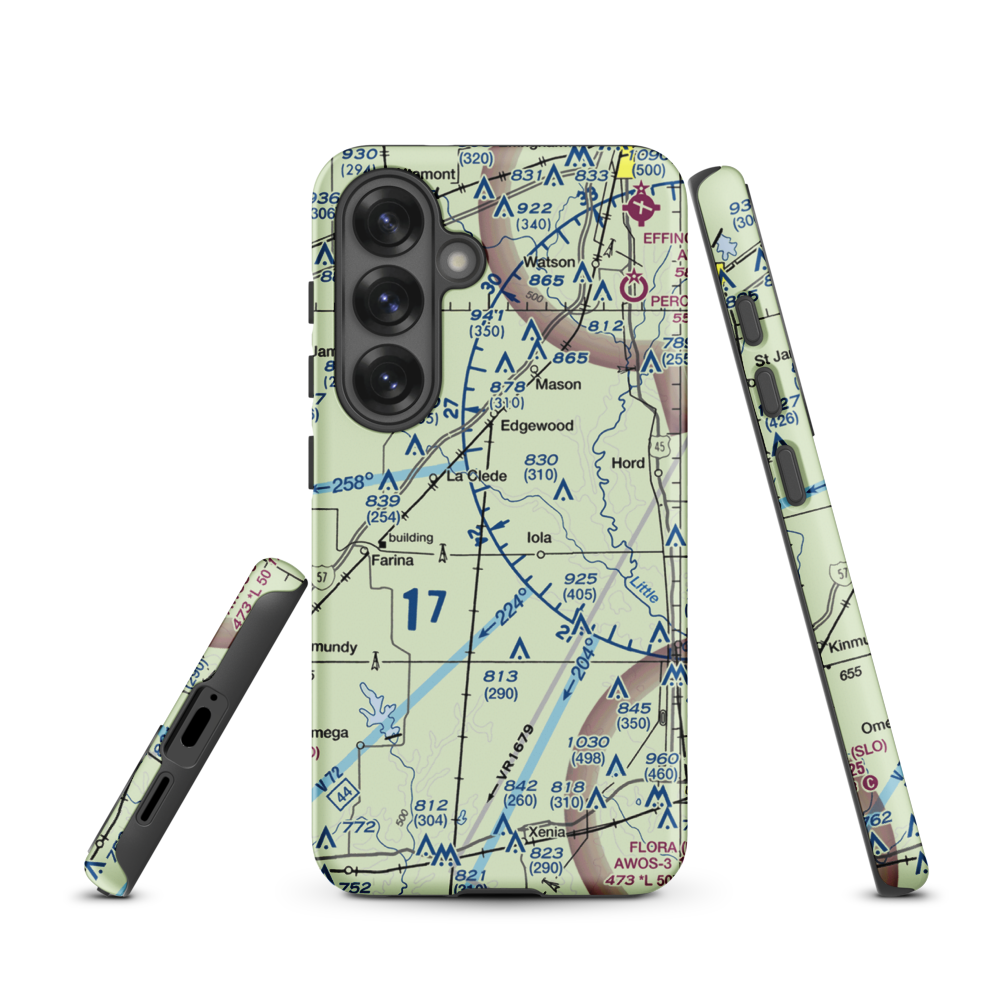 Robertson's Roost Airport (8IL6) VFR Sectional Samsung Phone Case Samsung Galaxy S25 model shown