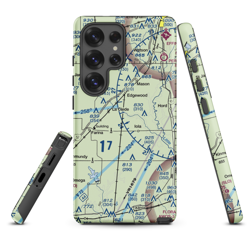 Robertson's Roost Airport (8IL6) VFR Sectional Samsung Phone Case Samsung Galaxy S25 Ultra model shown
