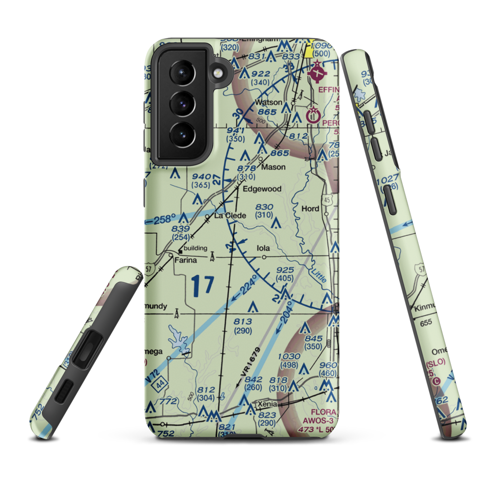 Robertson's Roost Airport (8IL6) VFR Sectional Samsung Phone Case Samsung Galaxy S21 Plus model shown