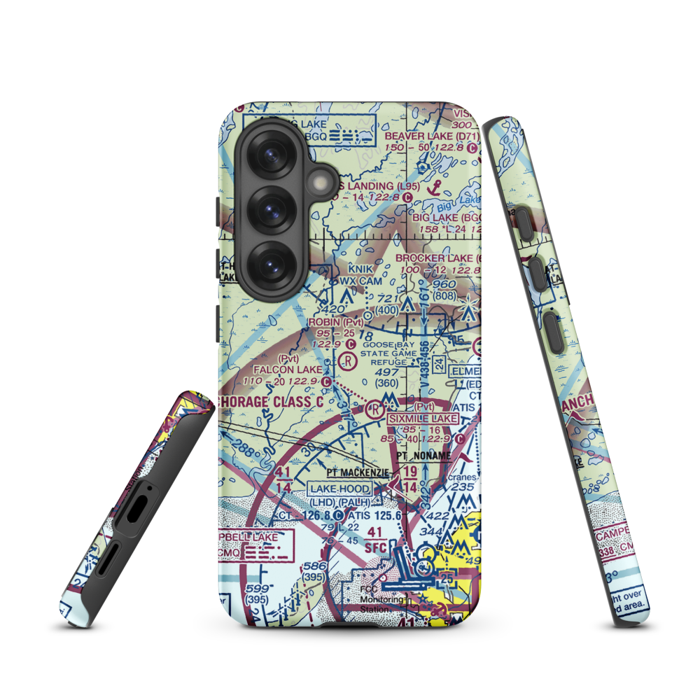 Robin'S Landing (50AK) VFR Sectional Samsung Phone Case Samsung Galaxy S25 model shown