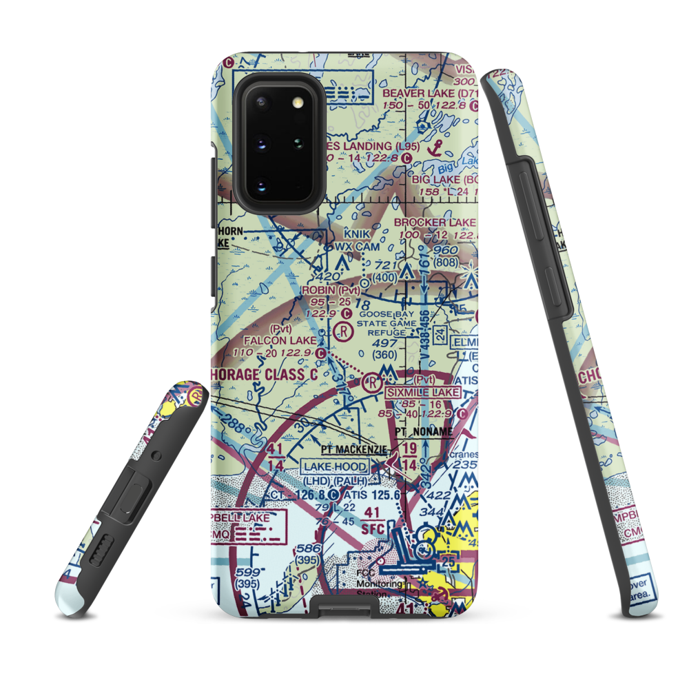 Robin'S Landing (50AK) VFR Sectional Samsung Phone Case Samsung Galaxy S20 Plus model shown