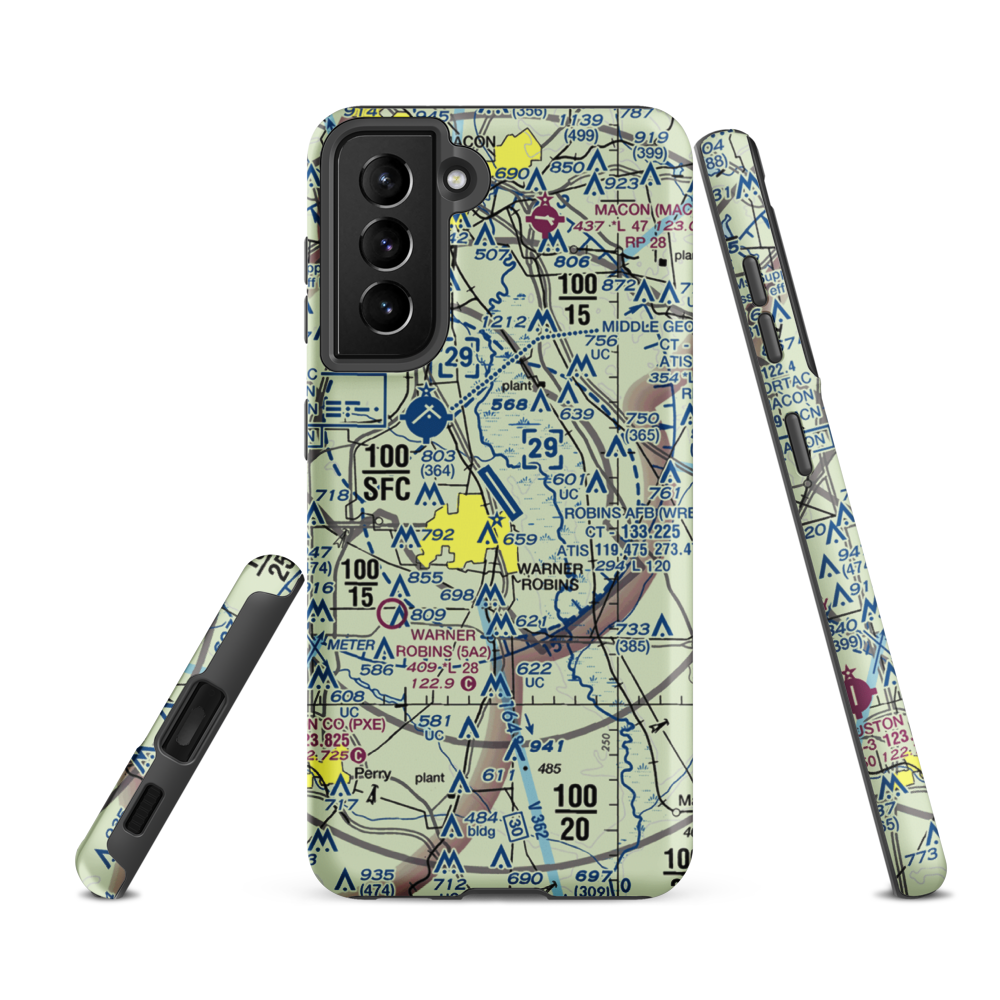 Robins Air Force Base (WRB) VFR Sectional Samsung Phone Case Samsung Galaxy S21 Ultra model shown