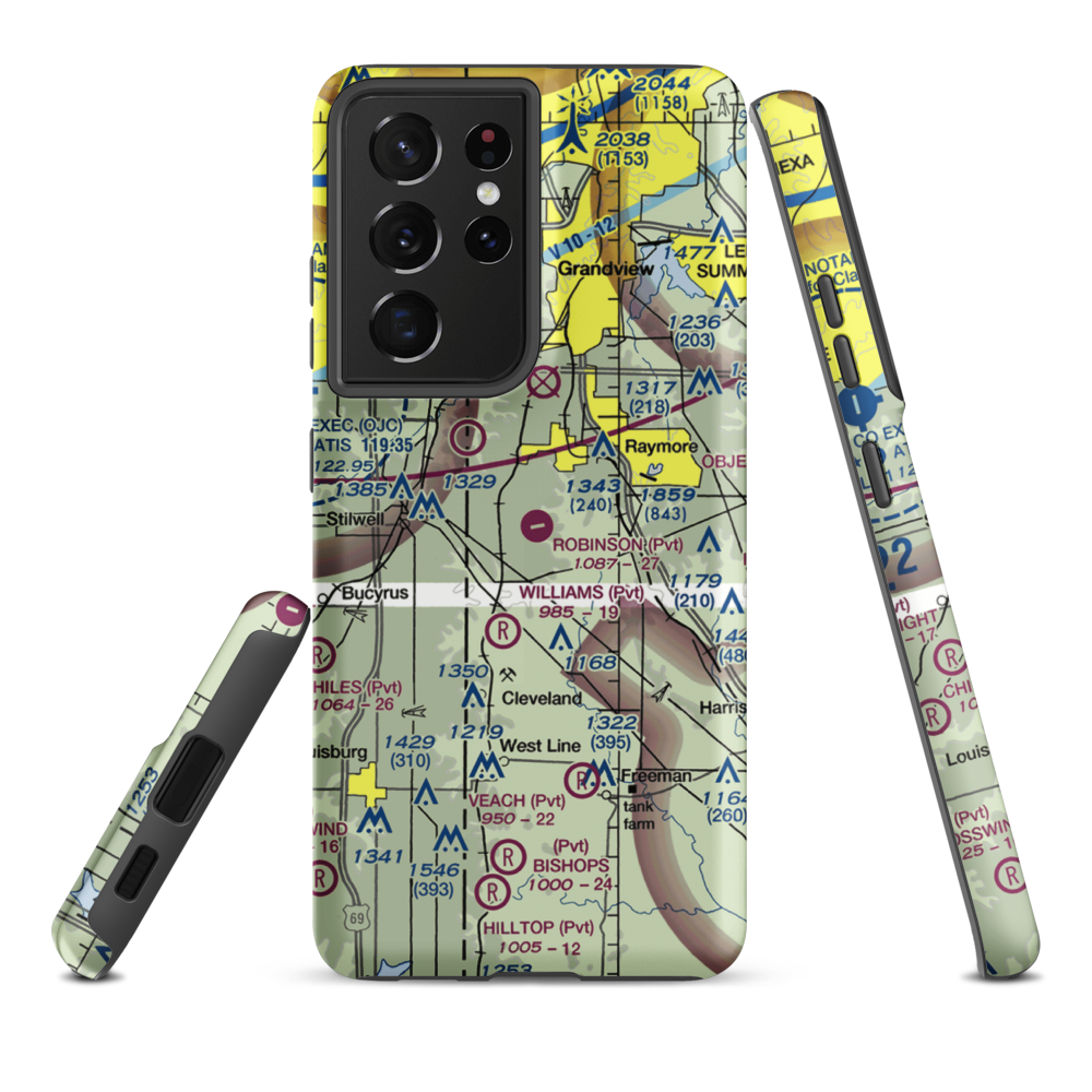 Robinson Airport (MU26) VFR Sectional Samsung Phone Case Samsung Galaxy S21 Plus model shown