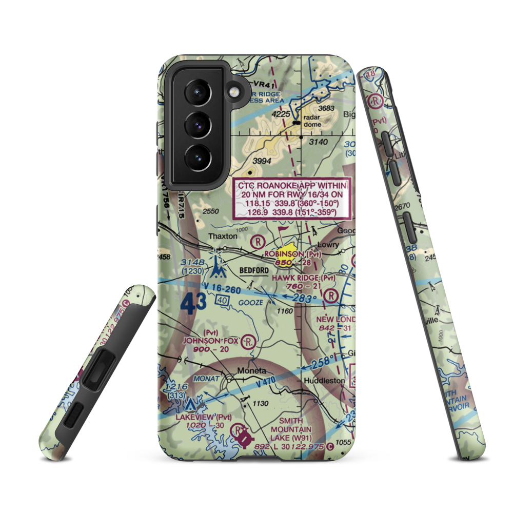 Robinson Airport (VG25) VFR Sectional Samsung Phone Case Samsung Galaxy S21 FE model shown