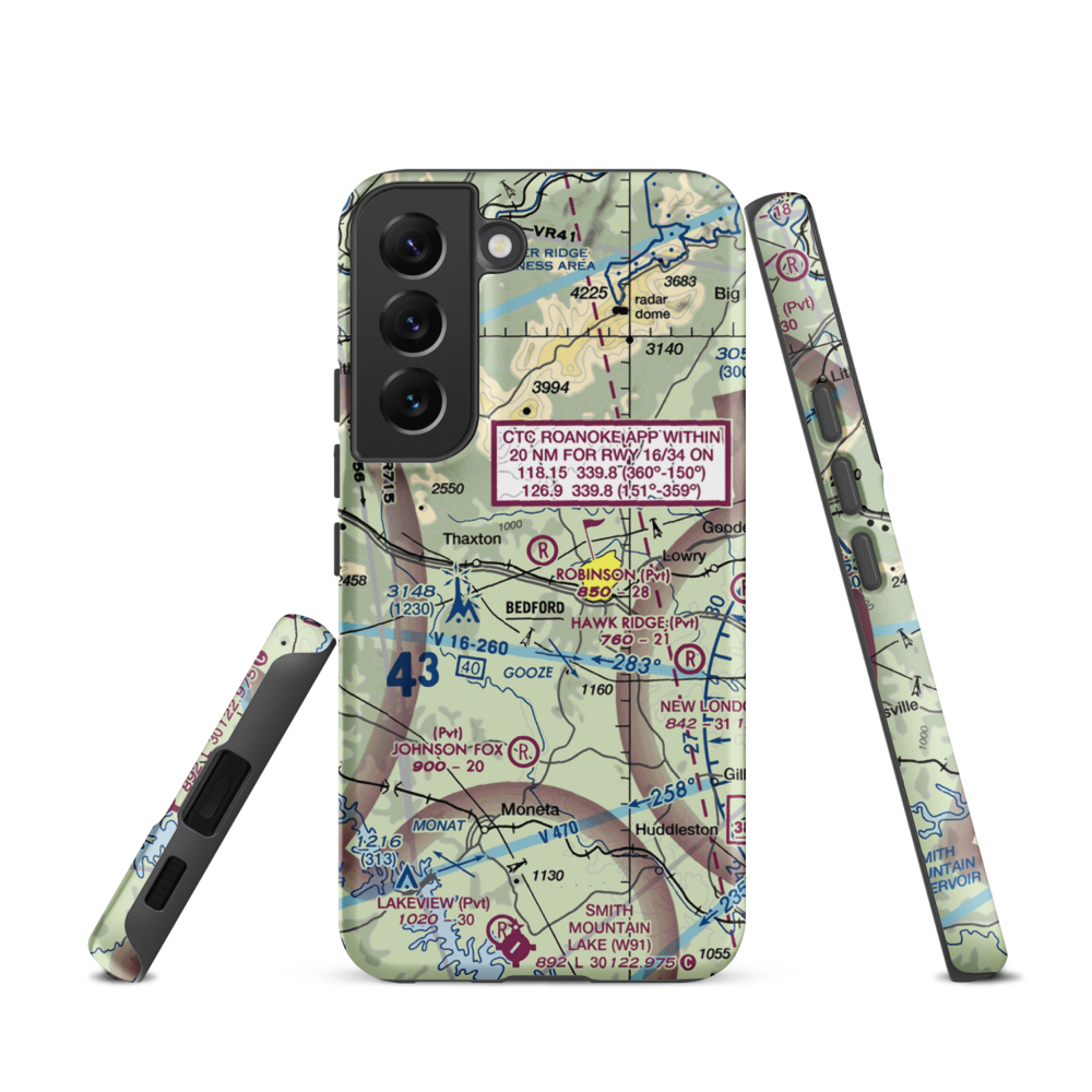 Robinson Airport (VG25) VFR Sectional Samsung Phone Case Samsung Galaxy S22 model shown