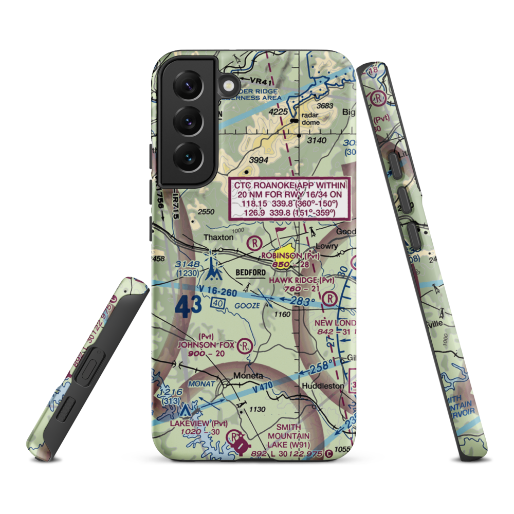 Robinson Airport (VG25) VFR Sectional Samsung Phone Case Samsung Galaxy S22 Plus model shown