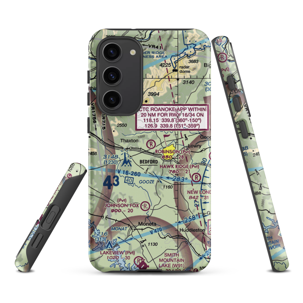 Robinson Airport (VG25) VFR Sectional Samsung Phone Case Samsung Galaxy S23 Plus model shown