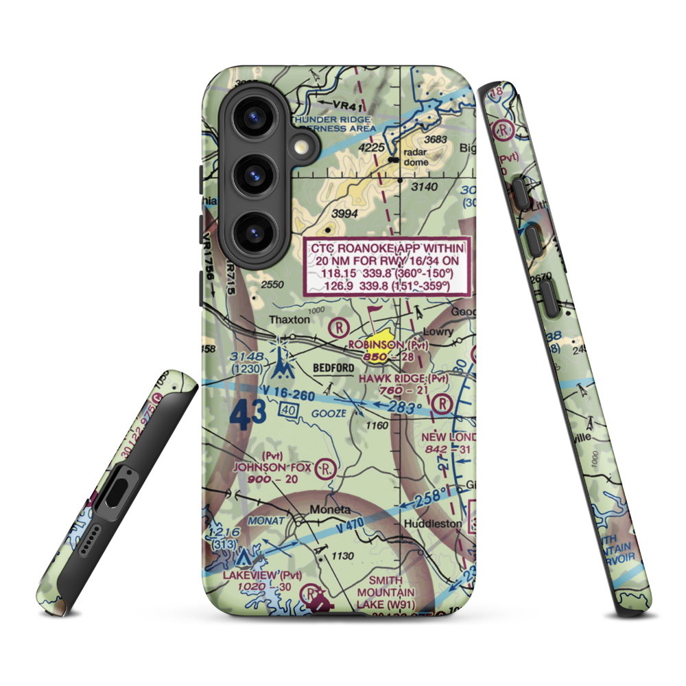 Robinson Airport (VG25) VFR Sectional Samsung Phone Case Samsung Galaxy S24 Plus model shown