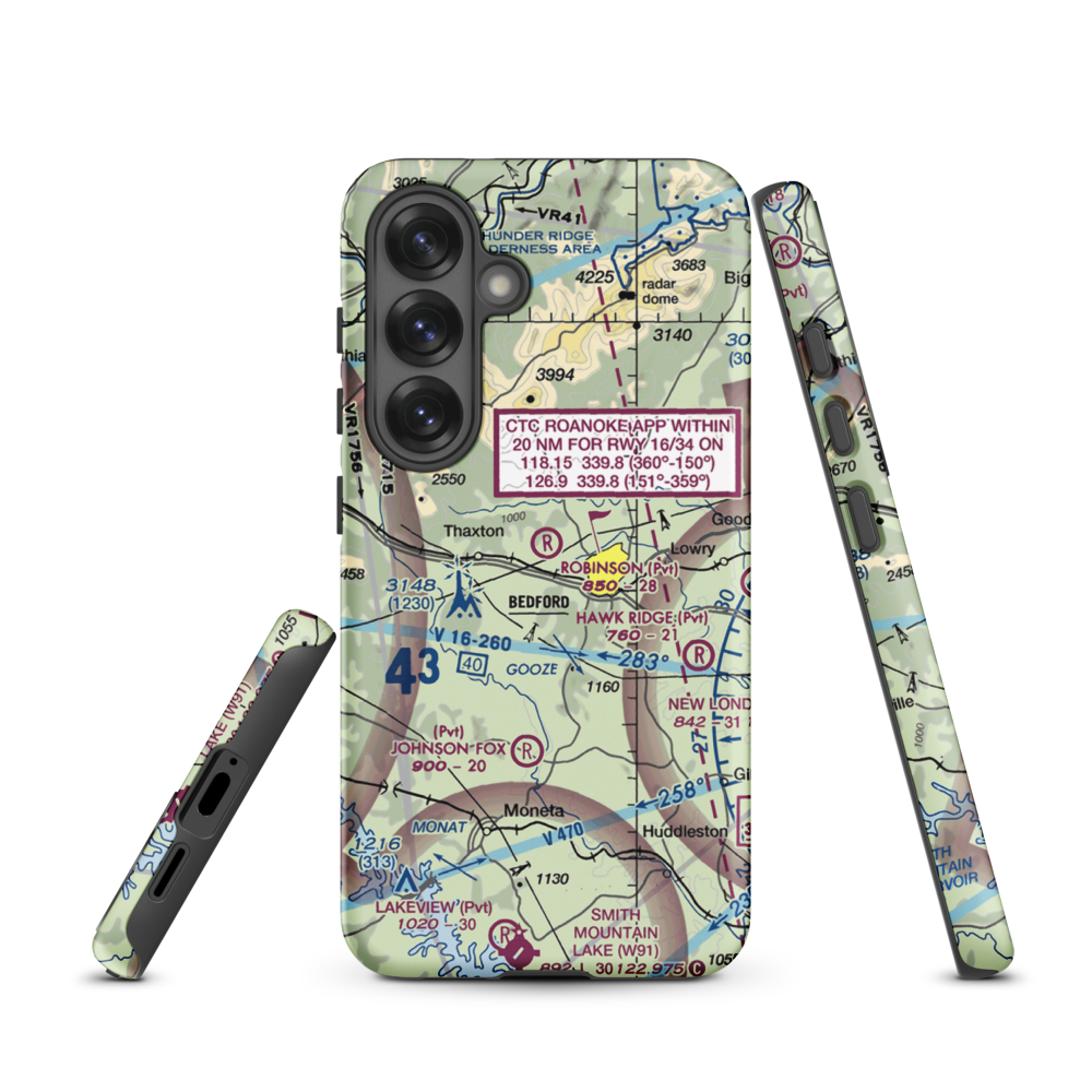 Robinson Airport (VG25) VFR Sectional Samsung Phone Case Samsung Galaxy S25 model shown