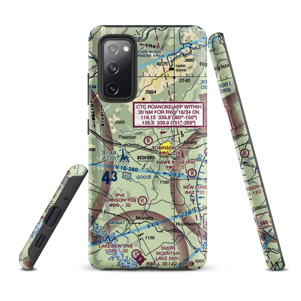 Robinson Airport (VG25) VFR Sectional Samsung Phone Case Samsung Galaxy S20 FE model shown