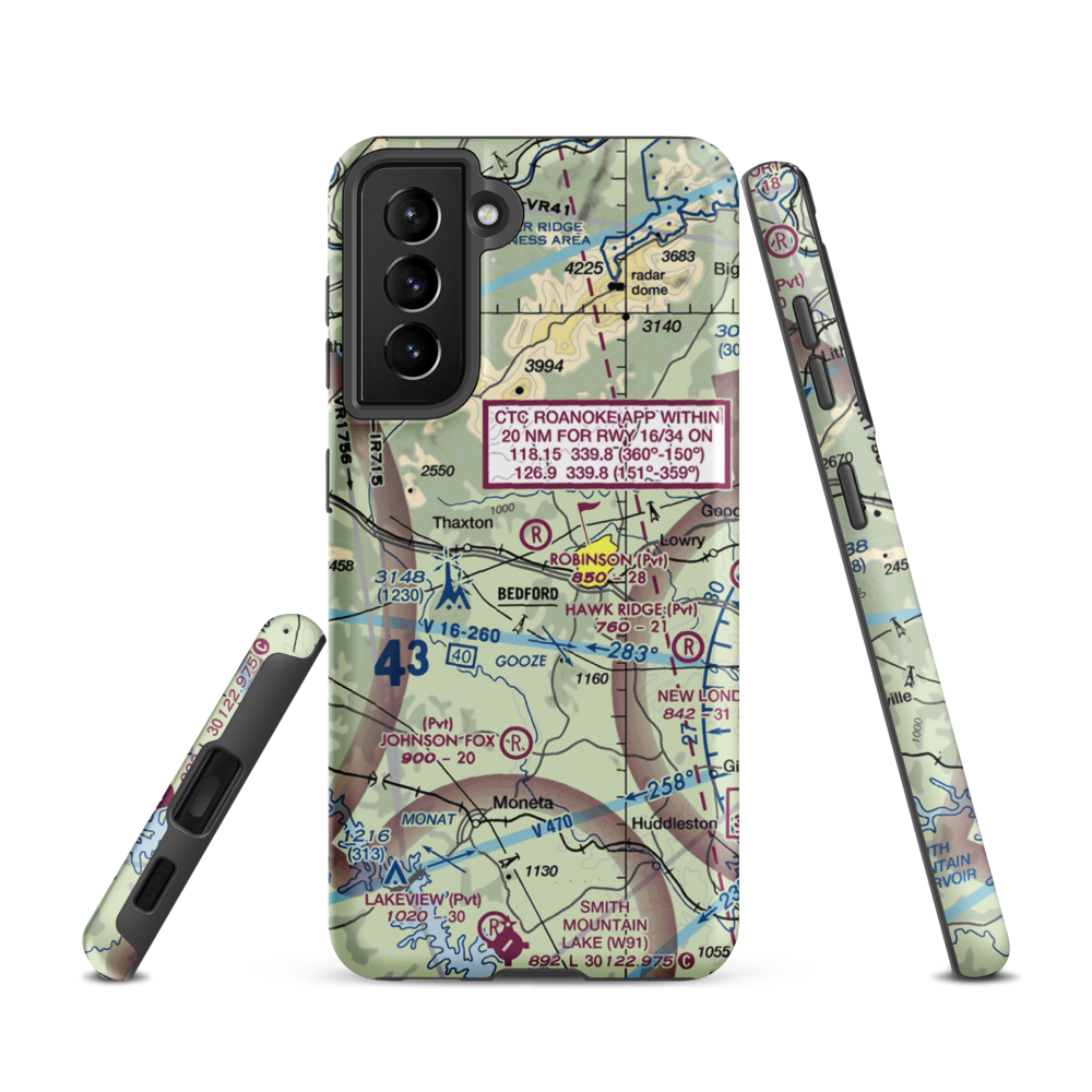 Robinson Airport (VG25) VFR Sectional Samsung Phone Case Samsung Galaxy S21 model shown