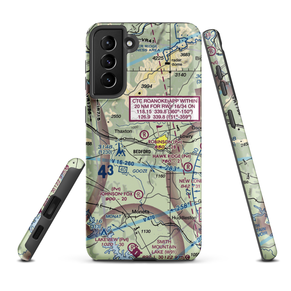 Robinson Airport (VG25) VFR Sectional Samsung Phone Case Samsung Galaxy S21 FE model shown