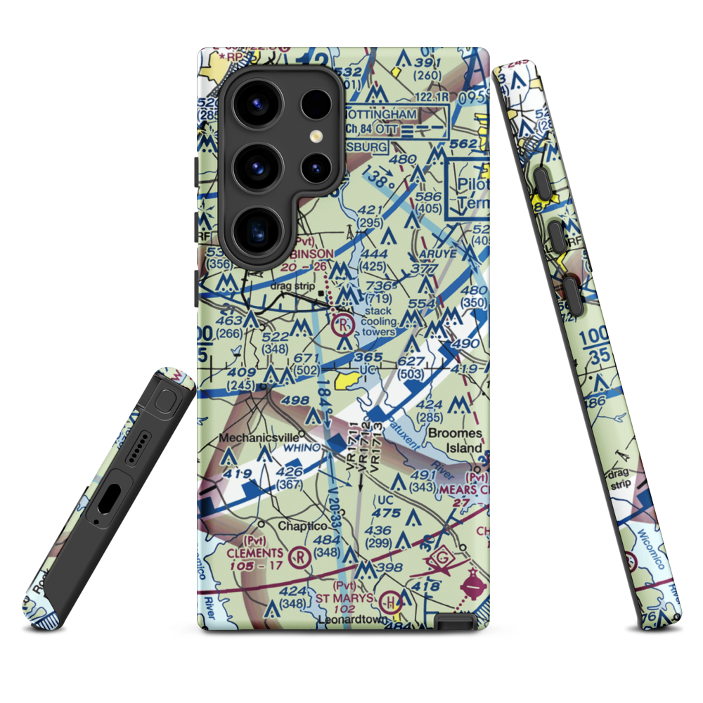 Robinson Private Airport (MD14) VFR Sectional Samsung Phone Case Samsung Galaxy S24 Ultra model shown