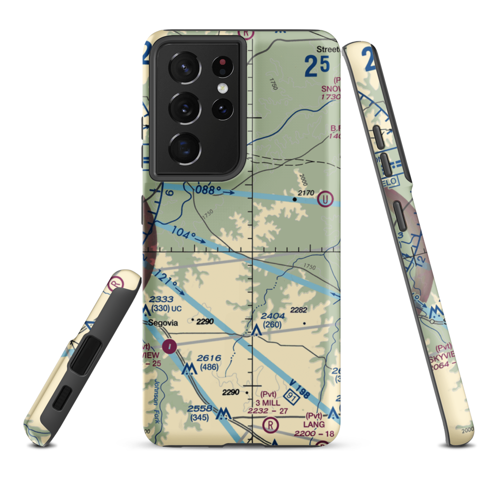 Robinson Ranch Airport (52TE) VFR Sectional Samsung Phone Case Samsung Galaxy S21 Plus model shown