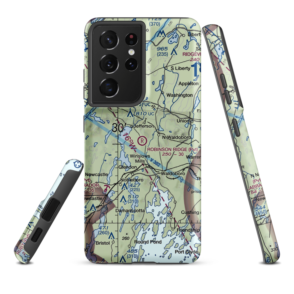 Robinson Ridge Field (ME34) VFR Sectional Samsung Phone Case Samsung Galaxy S21 Plus model shown