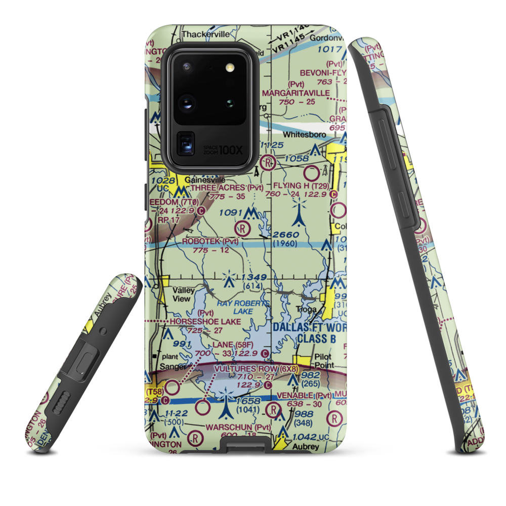 Robotek Airport (TX81) VFR Sectional Samsung Phone Case Samsung Galaxy S20 Ultra model shown