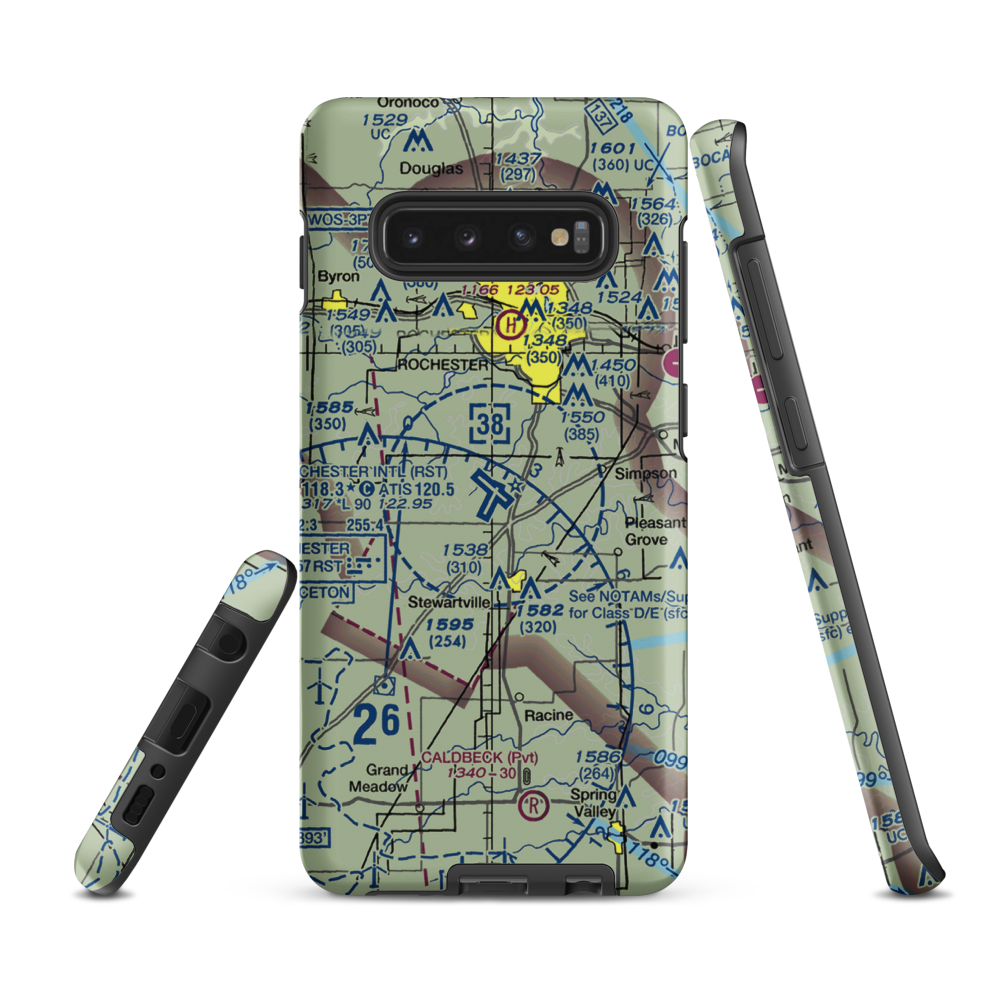 Rochester International Airport (RST) VFR Sectional Samsung Phone Case Samsung Galaxy S10 Plus model shown
