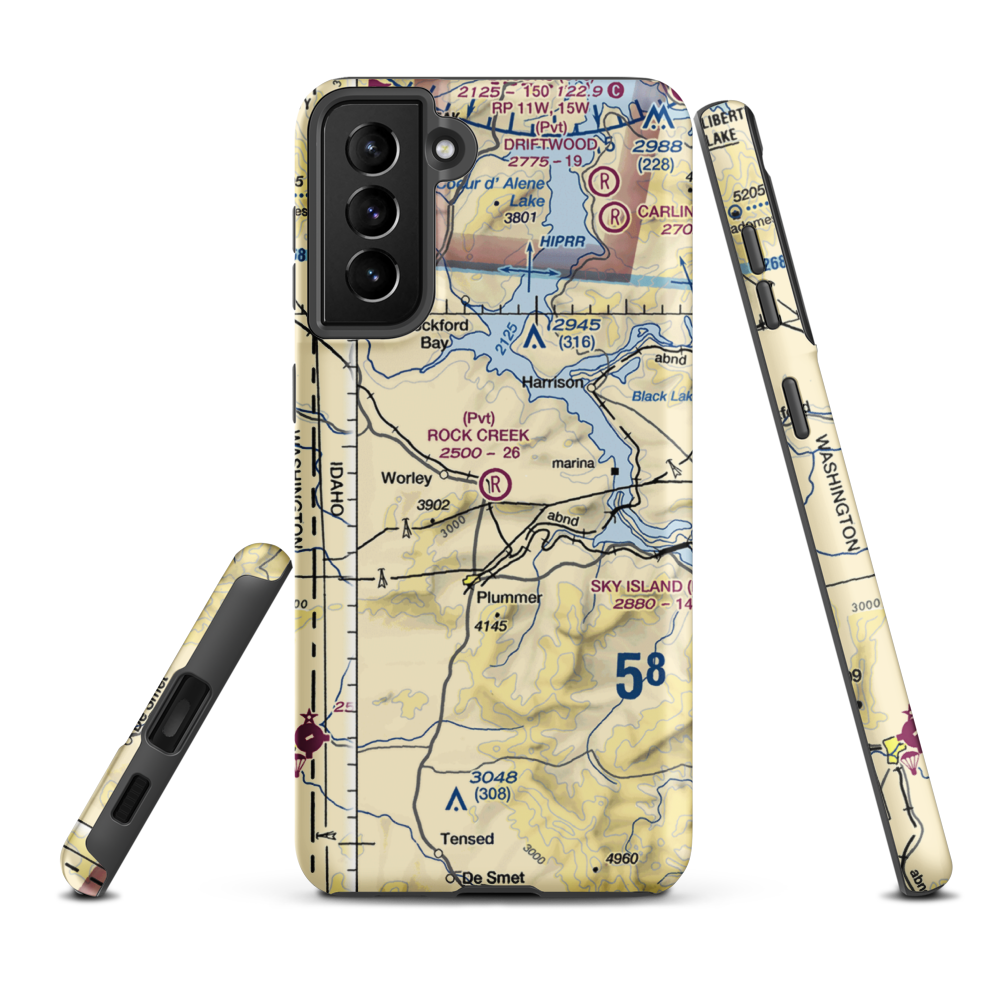 Rock Creek Farm Airport (ID23) VFR Sectional Samsung Phone Case Samsung Galaxy S21 FE model shown